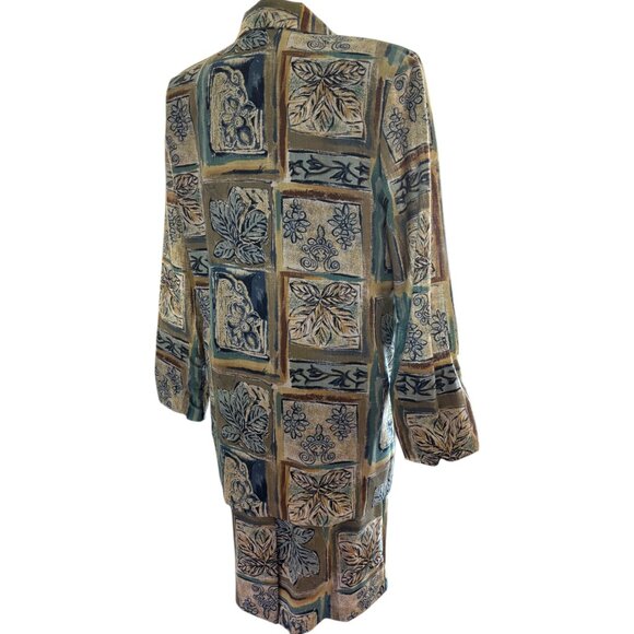 Toni Garment for CC Magic vintage 90s 2 piece Hawaiian skirt blazer suit sz 10 - Picture 4 of 13